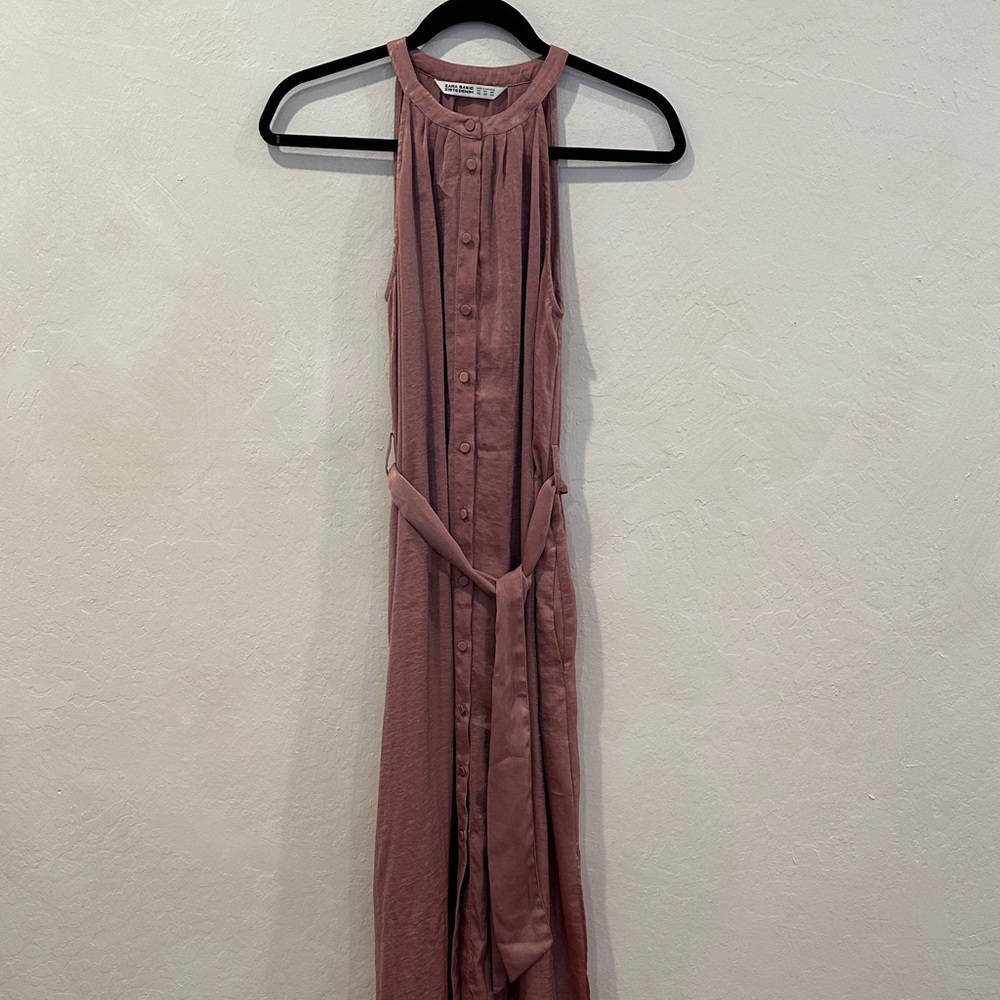 Zara Dusty Rose Sleeveless Maxi Dress